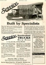 1916 SERVICE MOTOR TRUCK AD WABASH INDIANA picture