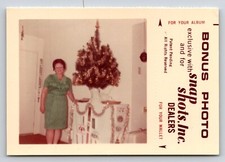 Photograph Found Woman with Christmas Tree Vintage Photo Snap Shots Dealers picture