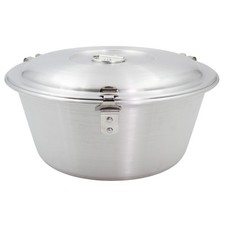 Portuguese Smooth Aluminum Pudding Mold with Lid - Traditional Flan Bakeware picture