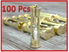 Lot of 100 pcs Brass Vintage Nautical Sand Timer-Necklace & keychain Hour Glass picture