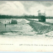 c1900s Davenport IA Crossing Dam Grand Isle Tram Trolley Streetcar Postcard picture