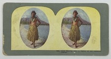 Antique 1919 Keystone Stereoview Hawaii Hula Dancing Girl Card 1336 Hawaiian L-3 picture