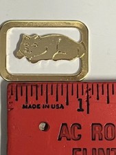 VTG Gold Tone Metal Italy Paperclip Small Money Clip Holder Bookmark Cat picture