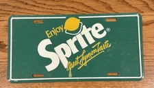 Vintage Sprite Booster License Plate Embossed Aluminum Soda Advertising Sign picture