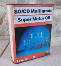 Antique MOTORCRAFT Super Motor Oil can tin old vintage France red vtg tin garage picture
