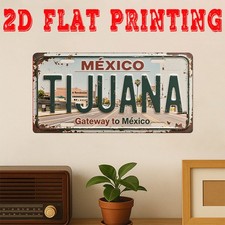 Vintage Metal Sign Tijuana Mexico Aluminum License Plate Retro Garage Art picture