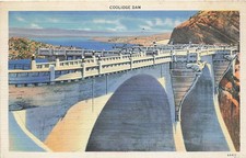 Postcard AZ: Coolidge Dam, San Carlos, Arizona Linen Posted 1941 picture