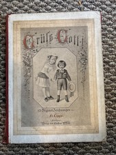 Antique 1881 Gruß Gott Fr. Lipps 12 Original Drawings Portfolio GermanyVintage picture