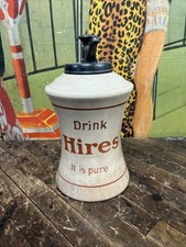 ANTIQUE C. 1900 HIRES ROOT BEER PORCELAIN SODA DISPENSER SIGN COKE 7UP PEPSI DP picture