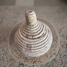 Antique NATIVE American INUIT Yupik Lidded Coiled ALASKA ESKIMO WOVEN BASKET 14
