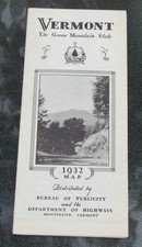 1932 VERMONT Bureau Of Publicity And The Department Of Highways Road Map UNUSED picture