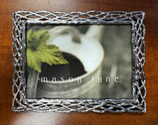 Mason Lane 8x10 Silver Metal Braided Photo Frame, Portrait Freestanding Glass picture