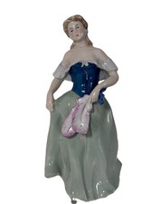 Karl Ens Volkstedt Lady Figurine 9807 Porcelain Feather Fan Germany Vintage picture