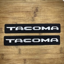 Tacoma Embroidered Patch Set 8.5 x 1.5 Inches Black and Silver picture