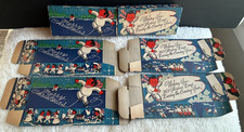 6 1940's Crossover Christmas/New Year 1/2 Lb. Cardboard Candy Boxes Atomic picture