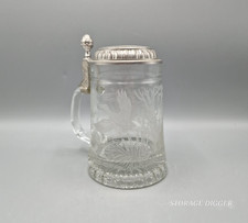 Vintage BMF West Germany Etched Glass Beer Stein 6