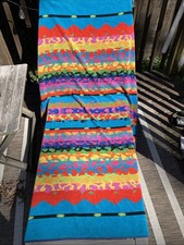 Vintage Royal Terry Beach Towel 80s 90s Geometric Colorful 39x60