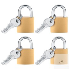 4 Pcs Small Keyed Padlocks with Keys, Pad Locks,Solid Brass Padlock with Key, Lo picture