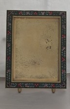 Vintage Italian Micro Mosaic Picture Frame Floral Split Wire Easel 3.5x4.5” picture