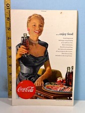 1952 Coca Cola Advertisement Beautiful Woman Dressed Up Holding Bottle, Bk Train picture