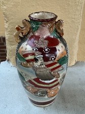 Antique Japanese Satsuma Hand Painted Vase FLAW picture