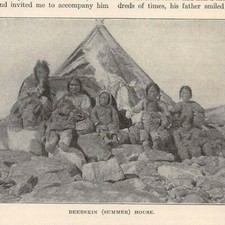 antique 1901 Hudson Bay HUNTING with the Aivilik, Inuit Canadian Arctic Tribe picture