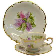 Schumann  Arzberg Golden Crown Lilac Time Salad Plate, Cup and Saucer picture