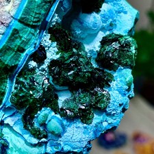 160G Natural Chrysocolla/Malachite transparent cluster rough mineral sample picture