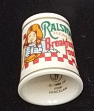 Vintage 1980 Franklin Porcelain The Country Store Thimble Ralston Breakfast Food picture
