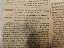 432 Gen James Garfield Future President Broadside News CIVIL WAR Patriotic Copy picture