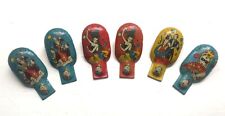 Lot of 6 Vintage Tin Litho Clickers -- Band, Spanish Dancer, Couple, Masked Lady picture
