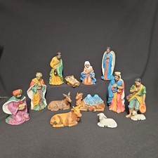 VTG African American Black Nativity Set 12 Pc Porcelain Christmas Figurines 6” picture