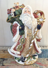 Vintage Fitz and Floyd Florentine Christmas Santa Teapot in Box EXC Condition picture