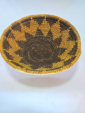 ANTIQUE WESTERN APACHE NATIVE AMERICAN COILED BASKET -DEVILS CLAW C. 1900-1925 picture