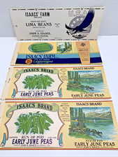 Vintage ISAACS Canned Vegetable Labels Lot ~ 1930s-1940s picture