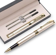Luxury Ballpoint Pen Gift Set Gold Executive Writing Pen With 4 Black Refills Bo picture