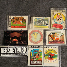 Vintage Lot of 7 Pennsylvania Park & Attraction Decals 1974 Multicolor picture