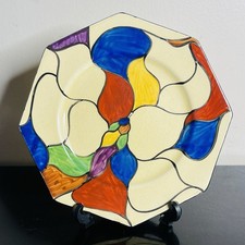 Clarice Cliff Bizarre Deco 1928 Plate Patchwork Leaves 7.5” picture
