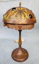 ANTIQUE VIENNESE SECESSIONIST  BRASS JEWELED ART NOUVEAU DESK LAMP C. 1905 picture