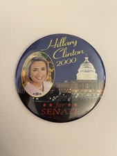 Hillary Clinton 2000 For Senate Pin Back Button P112 picture