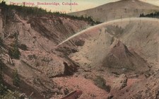 C1910 Breckenridge CO Hydraulic Placer Gold Mining Water Jet. M. Bruce Postcard picture