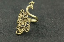 Bronze Handmade Peacock Ring Adjustable Statue Women Rare Chinese picture