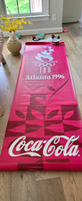 Vintage Coca-Cola 1996 Atlanta Olympics Advertising Sign Banner Red White Theme picture