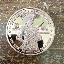  1oz .999 FINE Copper ROUND - SECOND AMENDMENT SCALES DESIGN picture