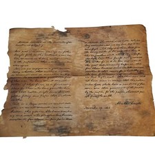 Vintage Historic Replica Abraham Lincoln Gettysburg Address Aged Parchment Paper picture
