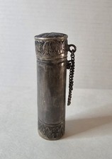 Antique Victorian Hukin & Heath Silverplate Chatelaine Needle Case Bird Mark EP picture