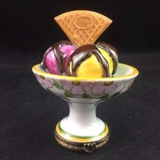 Atelier CHAMART Limoges France Porcelain ICE CREAM Dessert Trinket Box picture