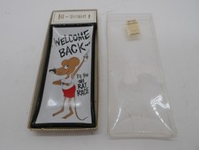 VTG 60’s Houze Art Smoked Glass Trinket Dish Ashtray Humor Welcome Back Rat Race picture