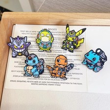 6pcs Set Anime Pokemon Enamel Pins - Pikachu Squirtle Gengar Funny Cosplay  picture
