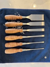 Blue Spruce 6pc Chisel Set w/ Honing Guide, Mallet, Jojoba Oil & Square picture